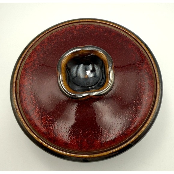 Studio Art Pottery Stoneware Hand Thrown Lidded Pot-5.5in x 4 in-VTG-Rustic - Picture 2 of 16